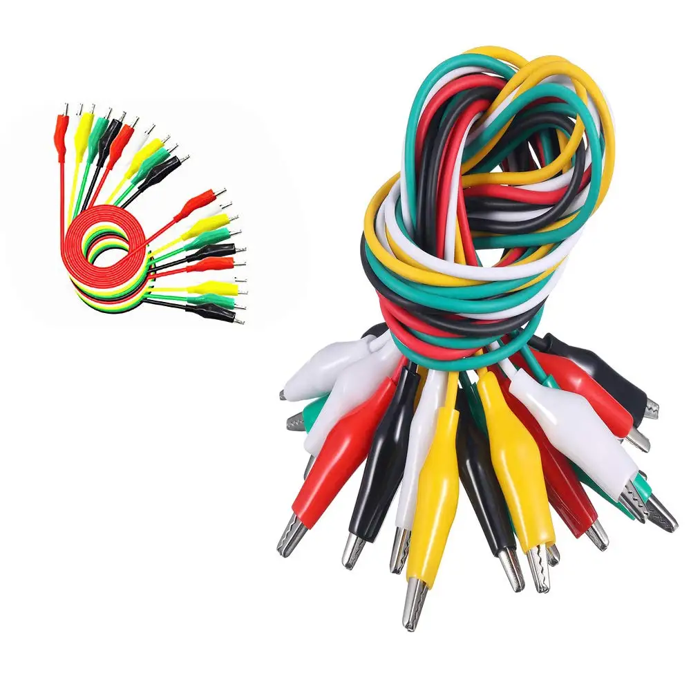 

10pcs Line length 50cm Crocodile clip number 35mm Double-ended Crocodile Clips Cable Alligator Clips Wire Testing Wire Clip