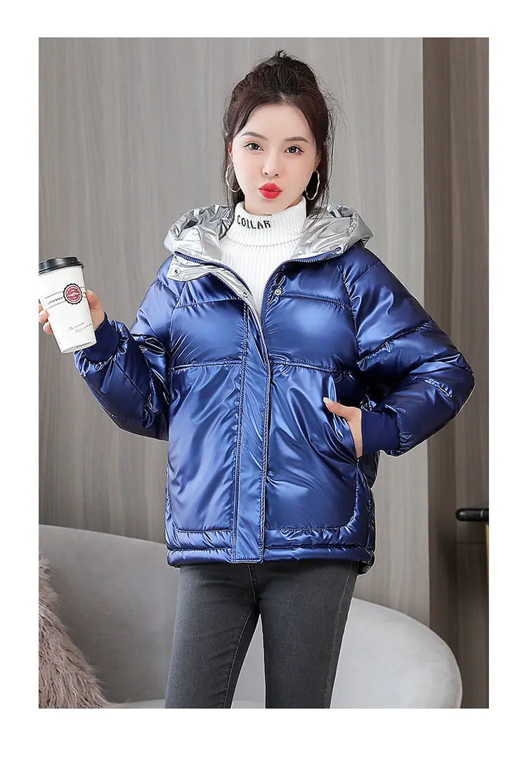 Winter Jacket Women 2021 New Glossy Down Cotton Coat Winter Warm Down Jacket Parkas Thick Warm Cotton-Padded Coat Outwear Female Winter Jacket Women 2021 New Glossy Down Cotton Coat Winter Warm Down Jacket Parkas Thick Warm Cotton-Padded Coat Outwear Female