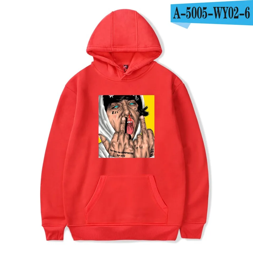 Lil Xan Xanarchy толстовки с капюшоном, индивидуальный дизайн, толстовки с принтом, мужские и женские толстовки, уличная мода, толстовки в стиле хип-хоп, Осенние хлопковые толстовки - Цвет: red