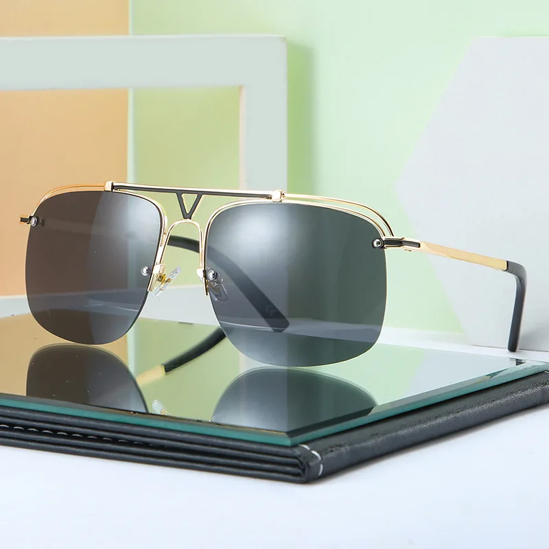 BEYONDSTAR Metal Frame Black Rectangle Sunglasses 2020 Luxury Brand Designer Square Mens UV400 Zonnebril Heren G50281 | Аксессуары для