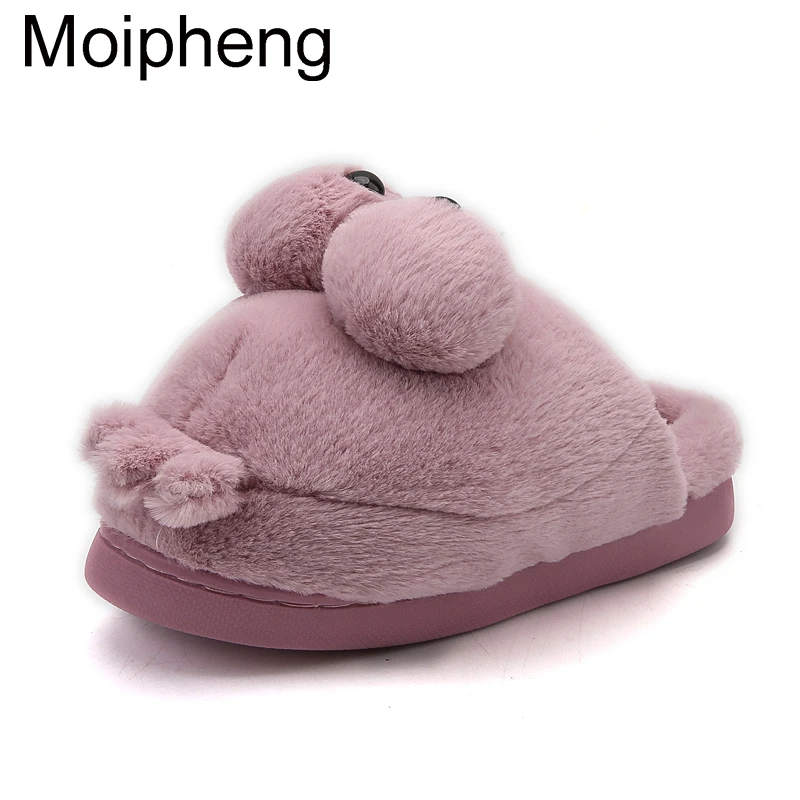 

Moipheng Women Winter Slippers Cute Bird Cartoon Home 5Colors Non-slip Warm Soft Plush Shoes Furry Slipper 2019 Zapatos De Mujer