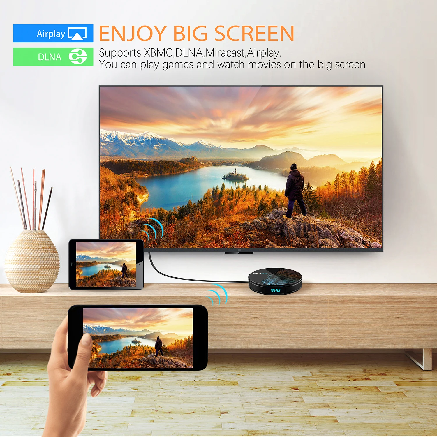 Android tv Box 9,0, RK3318 Smart tv Box 2 Гб 16 Гб Поддержка 2,4G 5,8G WiFi Bluetooth 4,1 с мини подсветкой клавиатуры Ethernet LAN 3D