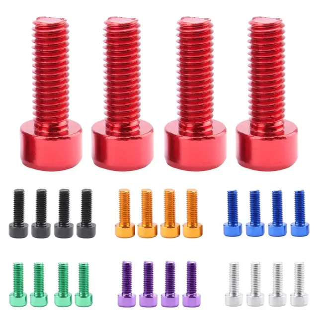 4 Pieces Water Bottle Cage Bolts Holder Screws Hex Socket Screws Aluminum Alloy Bicycle Accessories 7 Colors