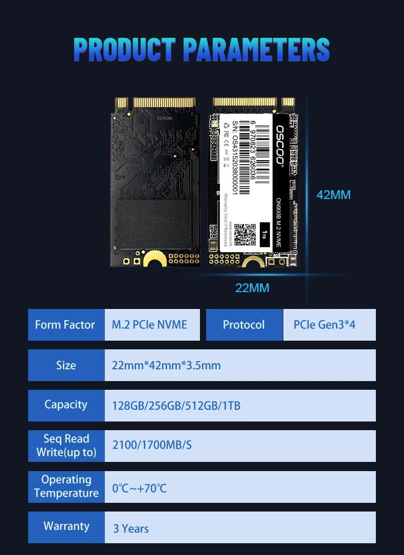 oscoo ssd pcle nvme disco rígido ssd pcle para desktop computador portátil macbook