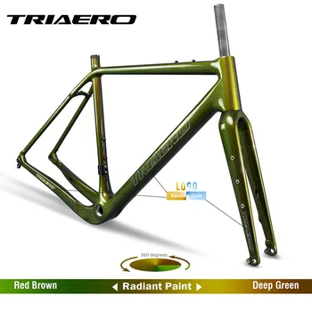 

Hot Sale Carbon Bicycle Frame Disc Brake Chameleon Glossy Painting BSA for Gravel Bike Thru Axle 142mm