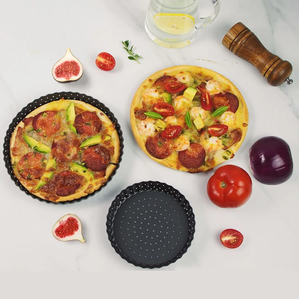 Маленький противень для пиццы с отверстиями стальной перфорированной пиццы Crisper сковорода для готовки коврик для выпечки лоток кухонные приспособления для выпечки Инструменты
