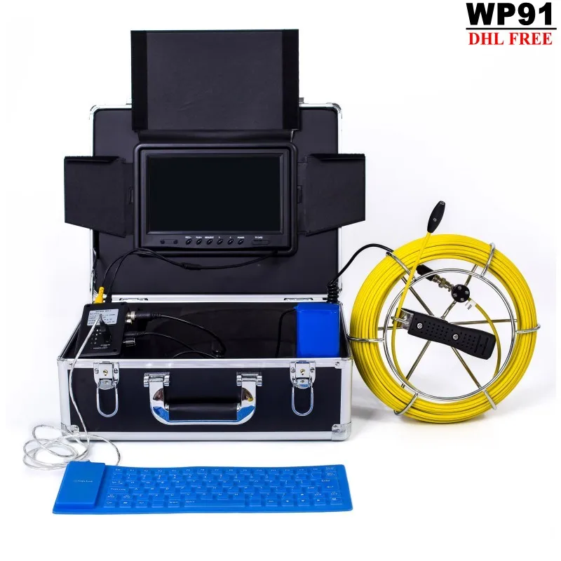 DHL FREE WP91 20/30/50M Drain sewer Industrial Endoscope Snake Video System with 9 Inch LCD Monitor Pipeline Inspection Camera