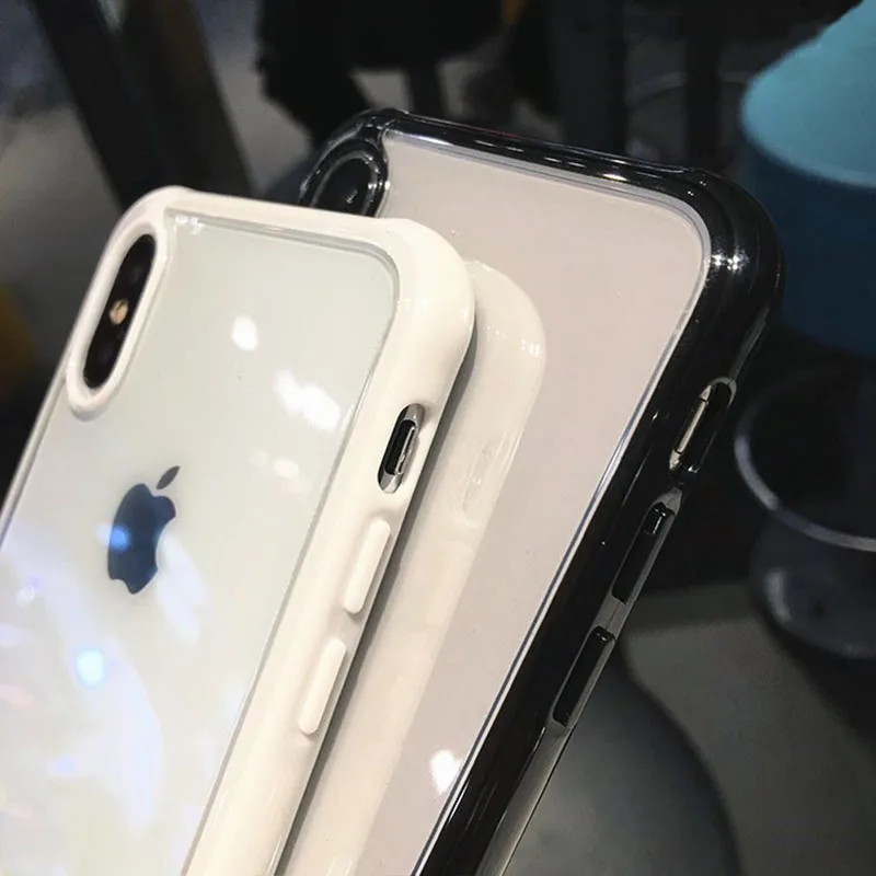 Прочный прозрачный мягкий ТПУ границы крышка флип чехол для телефона iPhone 6/6s/8/11