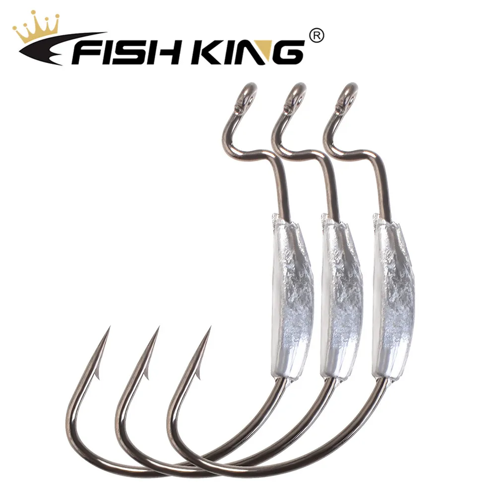 FISH KING 5 шт./упак. приманки для мягкой рыбалки в виде червя из свинца крючки