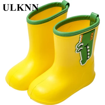 

ULKNN New Baby Rain Boots Children Carton Rainshoes Cute Color Boys Girls 1-2 Years Small Infant Anti-Slip Baby Girls Size14-20