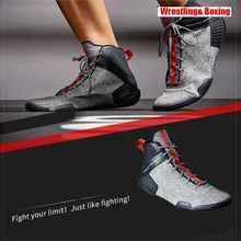 Мужские Профессиональные боксерские борцовские сапоги для боя сетчатые Дышащие носки поддерживающие Большие Мальчики Тренировочные боксерские ботинки