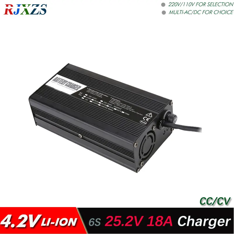 25,2 V 18A зарядное устройство для 6S lipo/литий-полимерный/литий-ионный аккумулятор умное зарядное устройство Поддержка CC/CV режим 4,2 V* 6 = 25,2 V