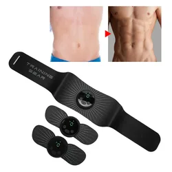 EMS Abdominal Muscle Belt Arms Leg Muscle Training Stimulator Weight Loss Body Shaping Massage Sticker (Black Battery Belt Type)