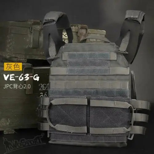 1000D нейлон Пейнтбол молния Molle прыжок плиты Перевозчик боевой JPC 2,0 жилет