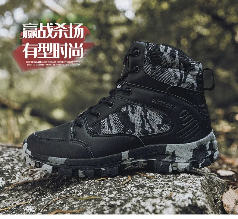Men Desert Tactical Shoes Military Combat Boots Comfortable Outdoor Hiking Trekking Boots for Men Mountain Sneakers