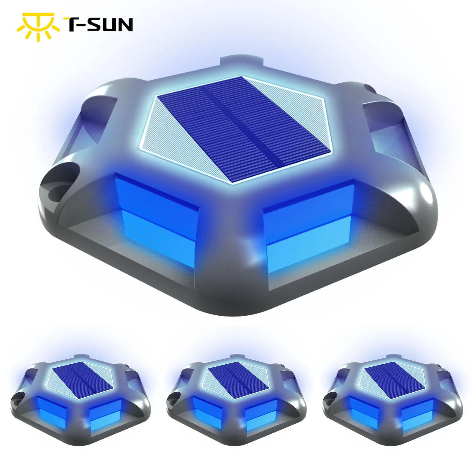 T-Sun 2-4 шт 6 светодиодный солнечный синий светильник IP65 водостойкие лампы для