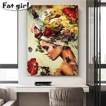 

Abstract Art Decor 5D Diamond Painting Butterfly Flower Woman Cross Stitch Diy Mosaic Square Round Drill Embroidery Needlework