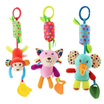 

3pcs Cartoon Baby Rattle Toys Baby Bed Toys Infant Bedside Bells Rotating Bells Wind Chime Animal Gift Toys
