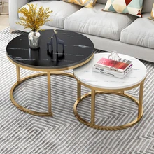

Industrial Marble Coffee Tables Black Balcony Large Coffee Tables Golden Base Tea Mesa Centro Elevable Bedroom Furniture OC50BZ