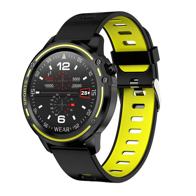 Умные часы мужские IP68 водонепроницаемые Reloj Hombre Mode SmartWatch С ECG PPG кровяное давление пульсометр спортивные часы reloj - Цвет: Цвет: желтый