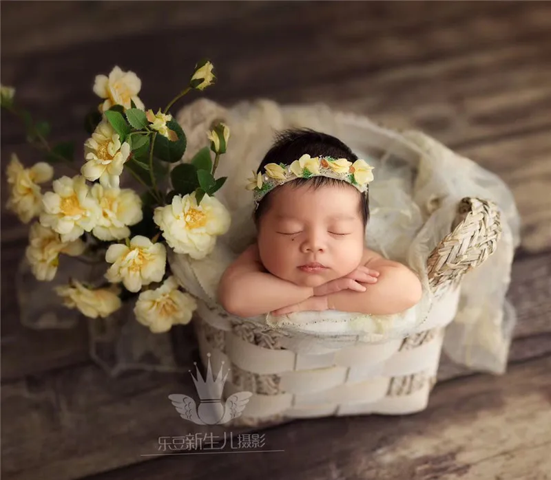 Детская корзина для фотосъемки, белая тканая коробка ручной работы, реквизит для фотосессии новорожденных, позирующий диван для студийной фотосъемки, реквизит, аксессуары