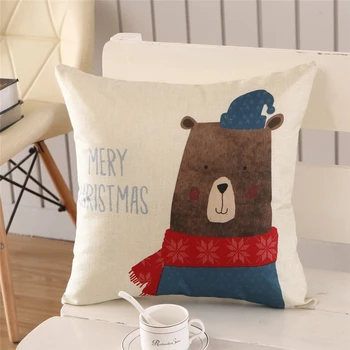 

Christmas Series Home Decor Cushion Cover Soft Linen Single-sided Pillowcase Adult Children Festival Gift Pillow Cover