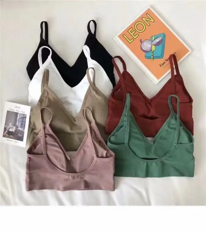 Invisible Underwear Wild Color Sexy No Steel Ring Beauty Back U-type Student Basic Thread Bottoming Lingerie Bra Tube Top