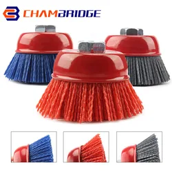Roue de brosse en Nylon abrasif pour meuleuse d'angle Dremel, outil rotatif de polissage, grain 80 240, 3 pouces, 75mm, 1/3 pièces 