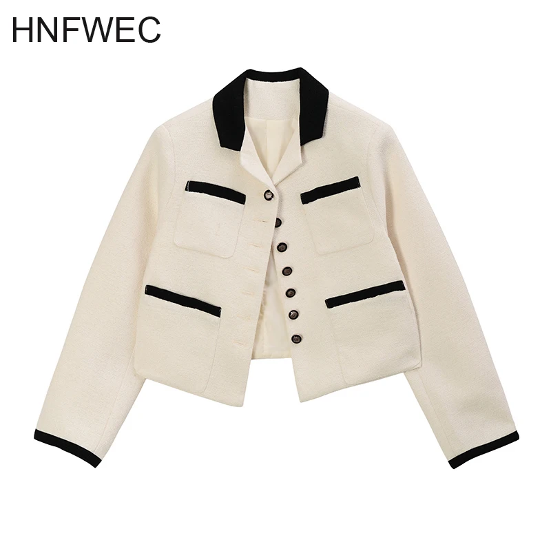 

Loose Fit White Single Breasted Temperament Short Jacket New Lapel Long Sleeve Women Coat Fashion Tide Spring 2020 V084