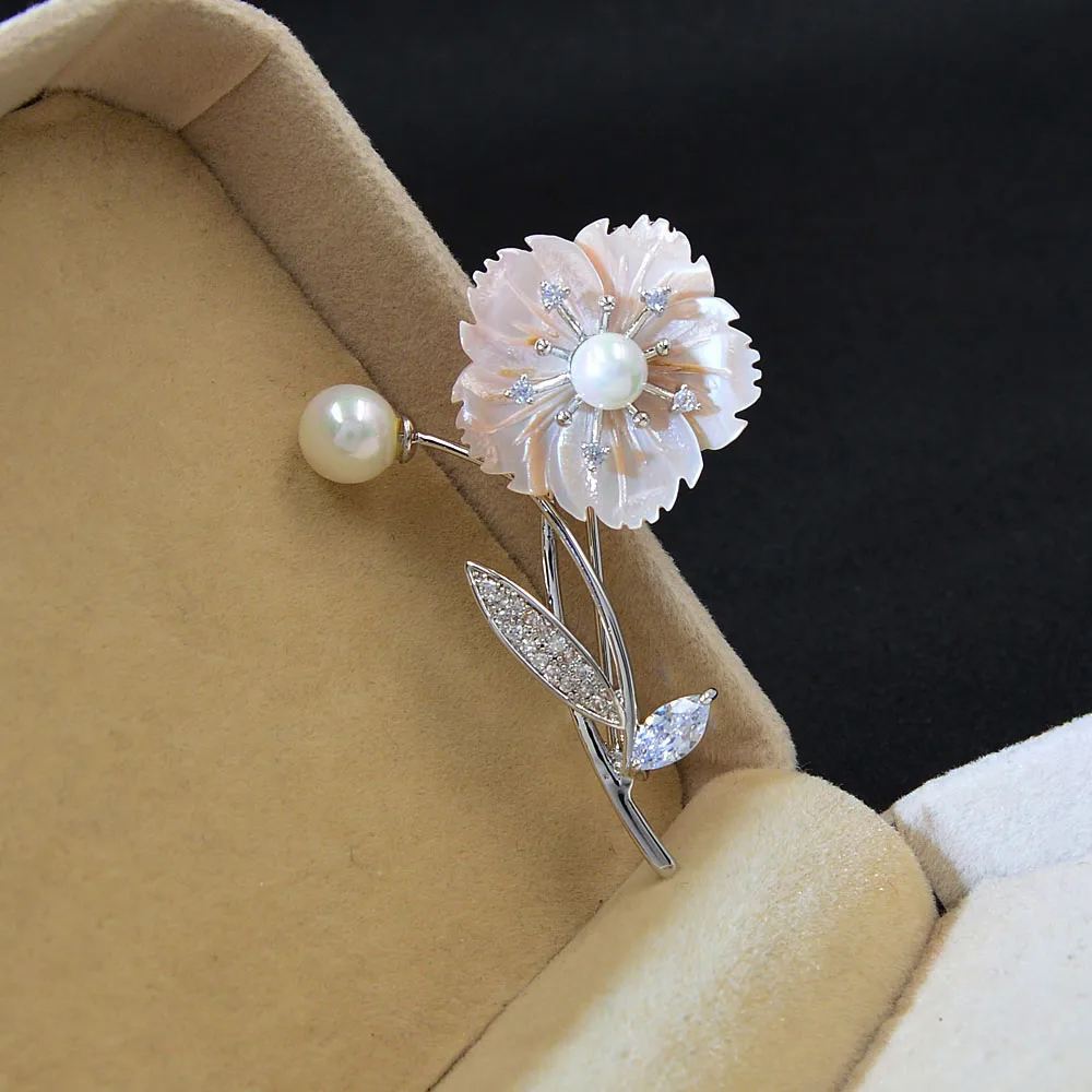 Flower Brooche Cubic Zirconia Elegant Fashion Pin Blumenbrosche