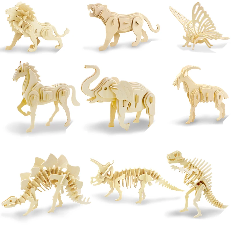 

18 Kinds Laser Cutting Wooden DIY 3D Puzzle Game Gift for Children Kid Friend Model Building Kits Popular Toy Birthday Gifts