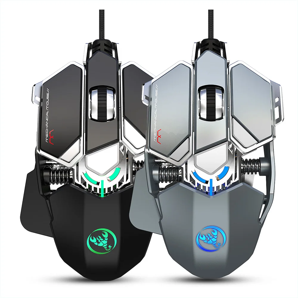 Проводная игровая мышь HXSJ J600 с девятью клавишами для макропрограммирования