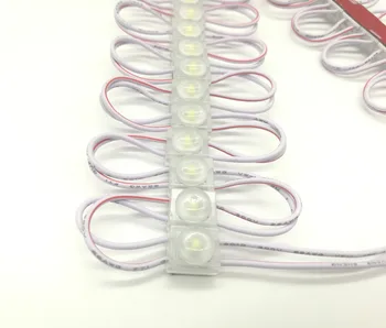 

100pcs/lot 1LED injection led module light lamp white /warm white DC 12V with lens Waterproof IP65