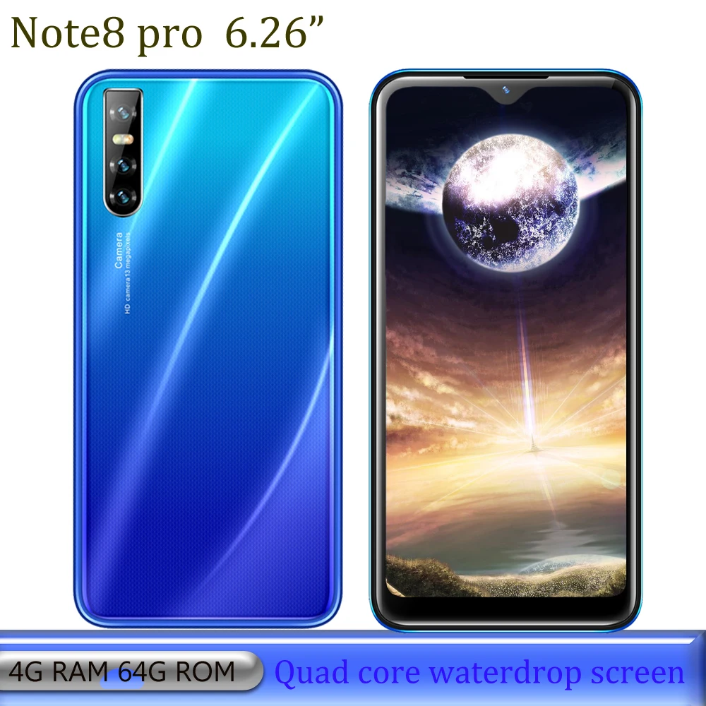 Смартфон глобальная версия Note8 Pro Android 6 26 дюйма 4 + 64 ГБ задняя камера 13 МП |