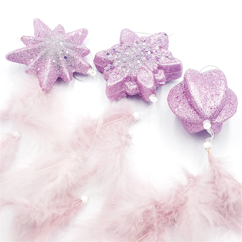 

New Year Christmas Snowflake Bubble Feather Ornaments Pendants Xmas Tree Decor Natal Christmas Decorations for Home Noel Gift