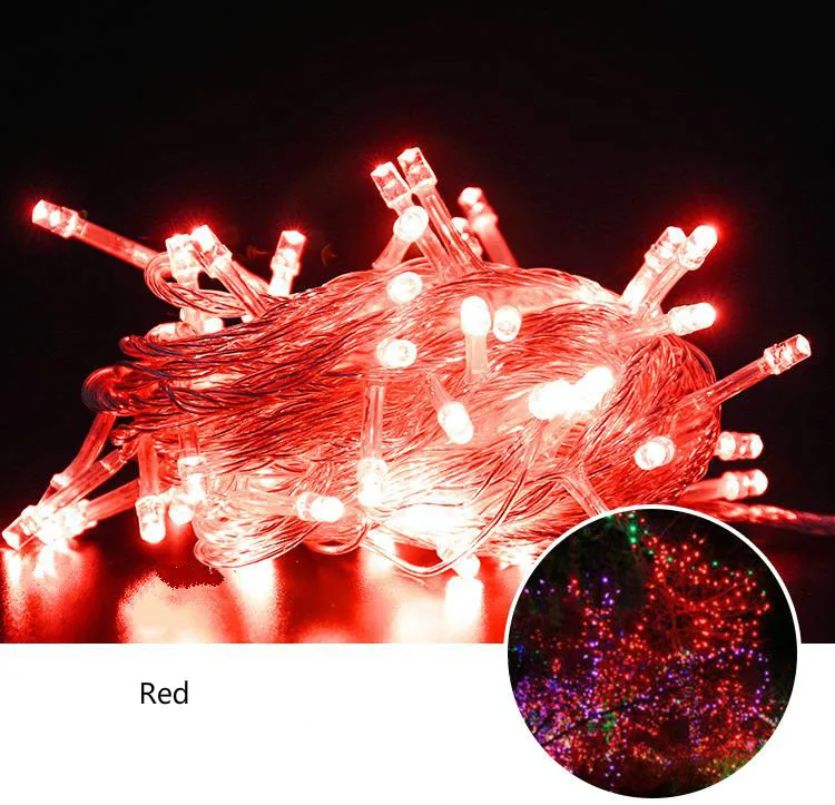 Уличный Рождественский светильник s светодиодный светильник s 100 м 50 м 30 м 20 м 10 м праздничный декоративный светильник гирлянда сказочная Свадебная лампа - Испускаемый цвет: Red