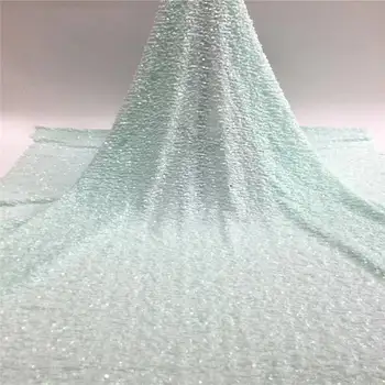 

Latest French Nigerian Laces Fabrics 2020 High Quality Sequins Tulle African Laces Fabrics For Wedding Dress