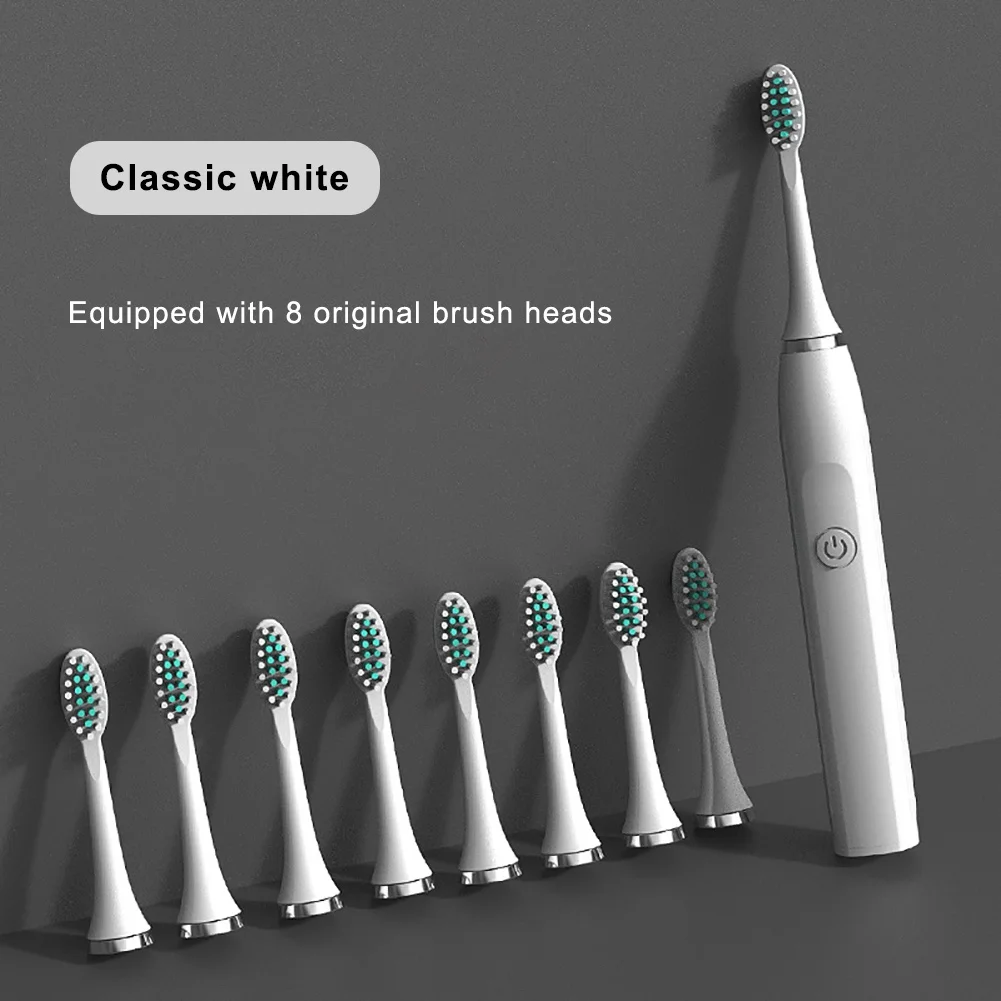 thumbnail image 1 of Cepillo de dientes eléctrico sónico con juego de 8 cabezales de repuesto, cargador USB, cepillos de dientes recargables, 1 of 5