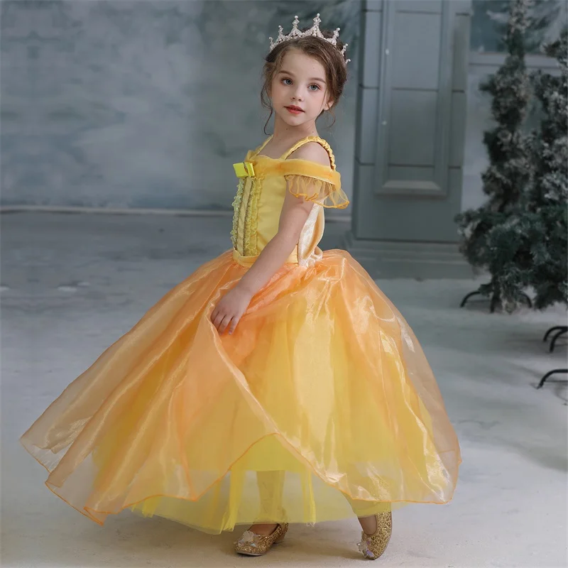 Hallween Costume For Kids Princess Anna Elsa Dress Girl Snow White Carnival Party Birthday Dress Cinderella Clothes Christmas