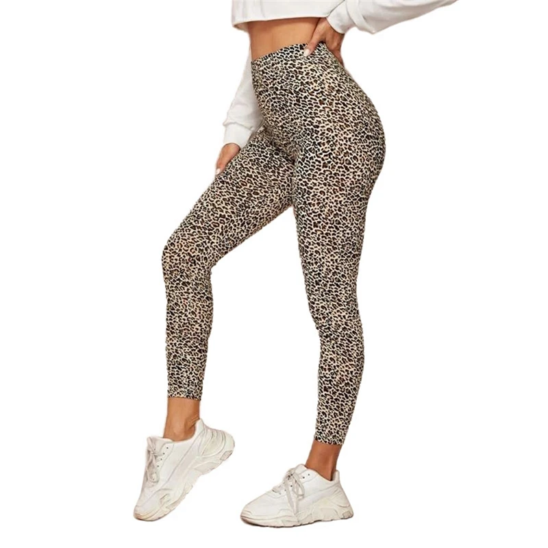 2020 Fashion Trend Summer Women's Sexy Leopard Print Seamless Leggings High Waist Casual Fit Pants Hips Push Up Sportswear | Спорт и