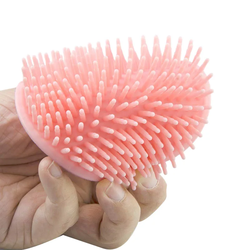 Safety Baby Body Brush Silicone Bath Shower Sponge- Soft Gentle Natural Body Exfoliator Face Foot Hair Scalp Cradle Cap Brush S