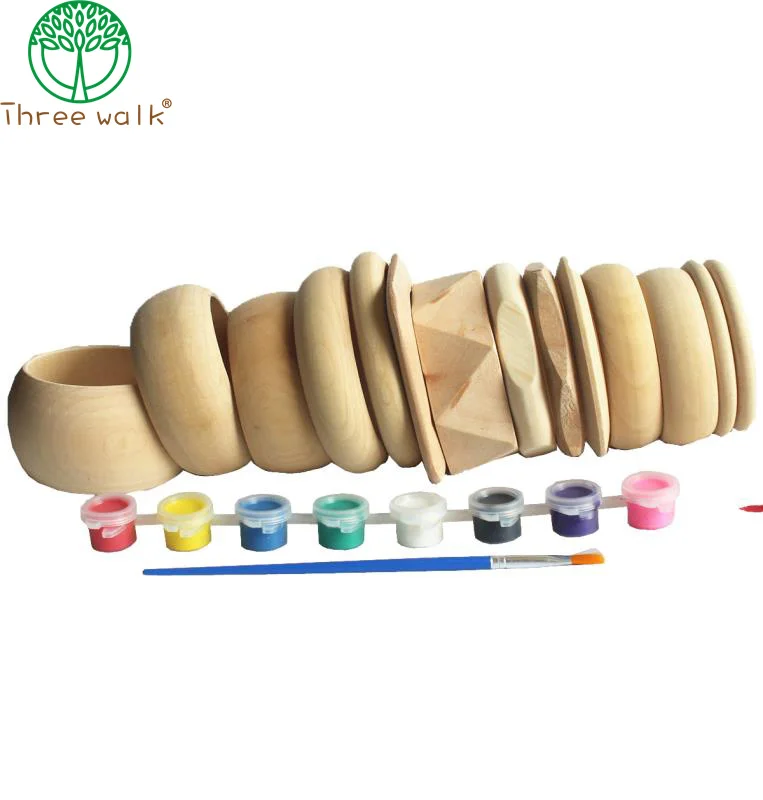 BG013Mixed Design Good Wood Wooden Bangles Bracelet For DIY Price