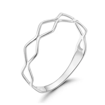 

EDI 14K White Gold Tail Ring Lace Design Eternal Wedding Band Jewelry For Women Party Birthday Gift