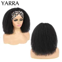 YARRA – perruque brésilienne Remy 100% naturelle, cheveux crépus bouclés, bandeau, densité 180%, entièrement faite à la Machine, pour femmes noires 3