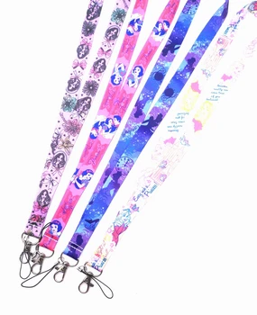 

10 pcs/20 pcs/50 pcs cartoon princess Lanyard Key Lanyard Cosplay Badge ID Cards Holders Neck Straps Keyring