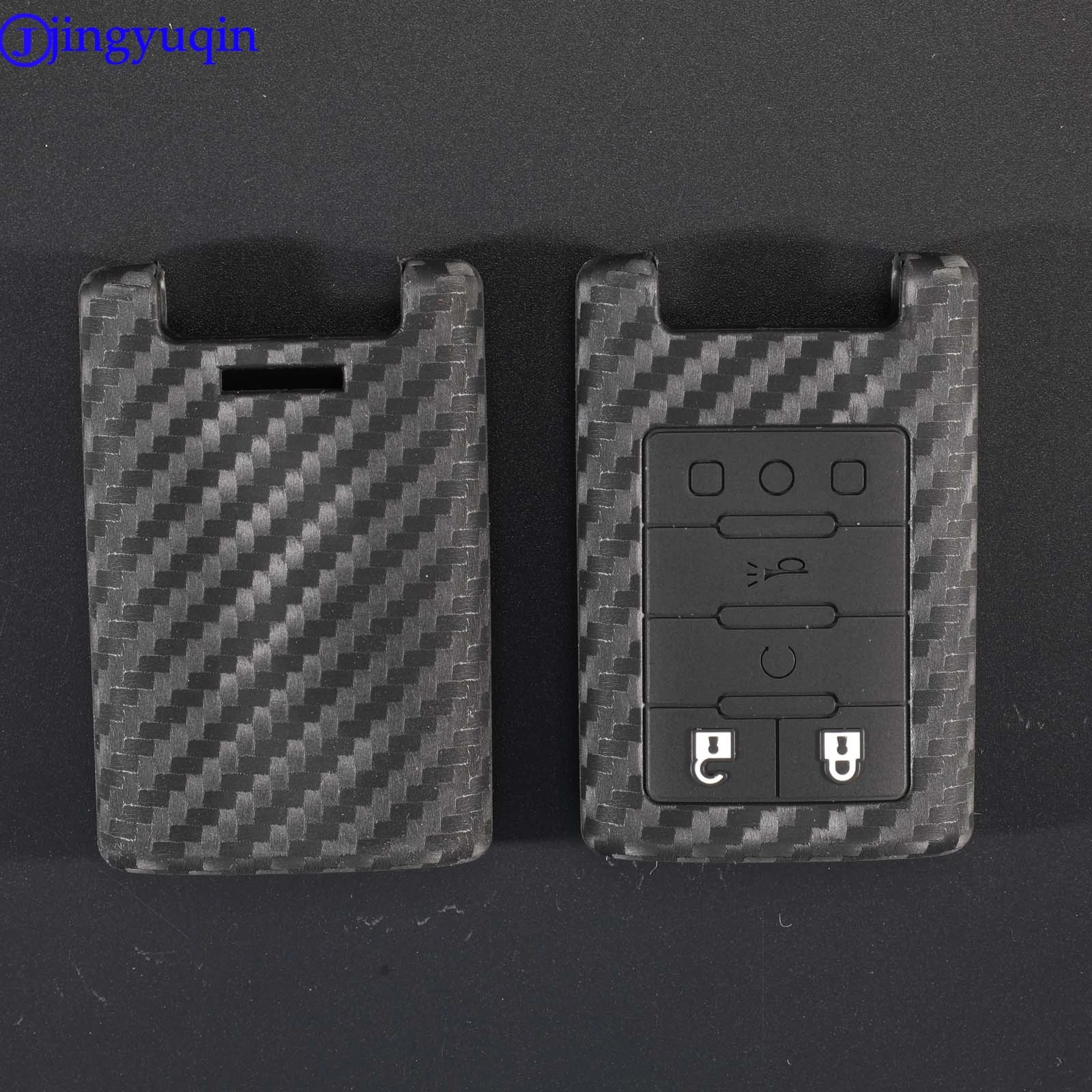 jingyuqin Carbon Fiber Patten Silicone Car Key Shell For Cadillac SLS CTS ATS SRX XTS Seville Escalade Case Cover | Автомобили и