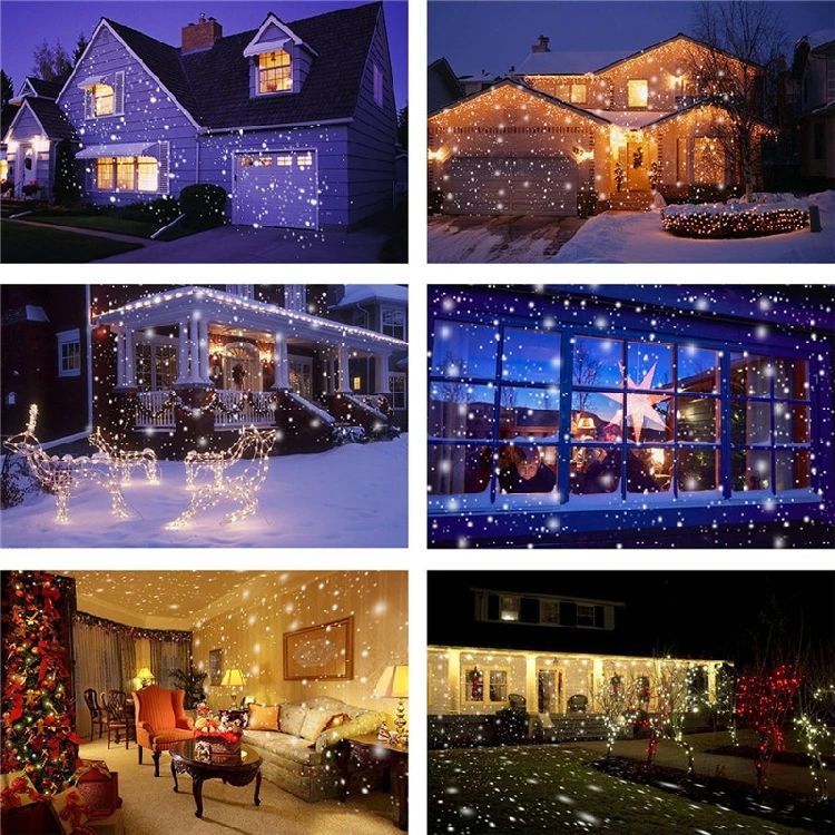 Светодиодный водонепроницаемый светильник для снегопада, проектор для сада, снегопада, снега, лазера, Рождества, рождественского проектора, лампа для внутреннего, наружного, рождественского