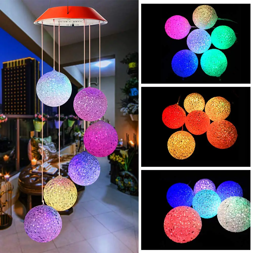 

Solar Powered LED Wind Chime Light Portable 12 Styles Changing Spiral Spinner Windchime Outdoor Decorative Windbell Craft Decor