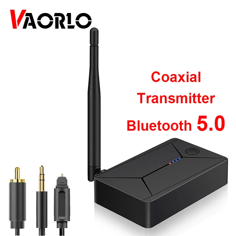 VAORLO Low Latency Coaxial Transmitter Wireless Audio Adaptor For Headphone TV Bluetooth 5 0 Adapter With 3 5 Optical Fiber Jack