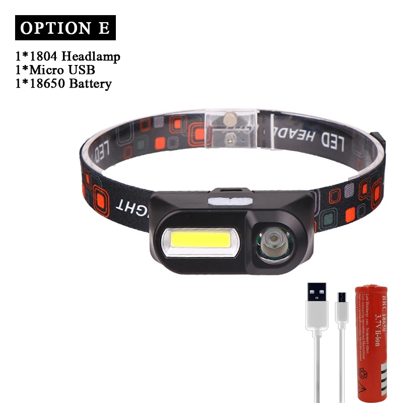 Litwod Z90 5000лм xm-l t6+ галобный фонарь COB мощная светодиодная фара еes 18650 батарея перезаряжаемая головная лампа фонарь для кемпинга на открытом воздухе - Испускаемый цвет: OPTION E